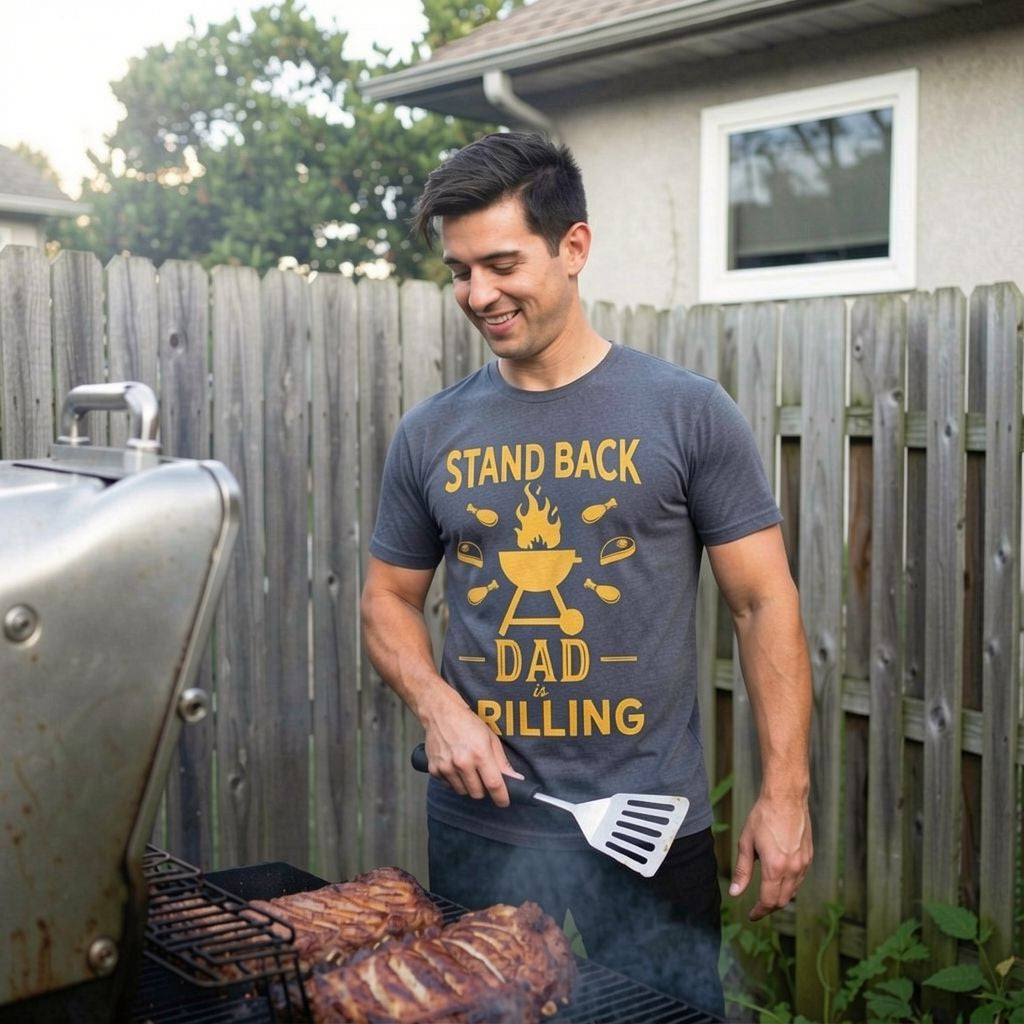 Stand Back Dad Is Grilling Men's T Shirt