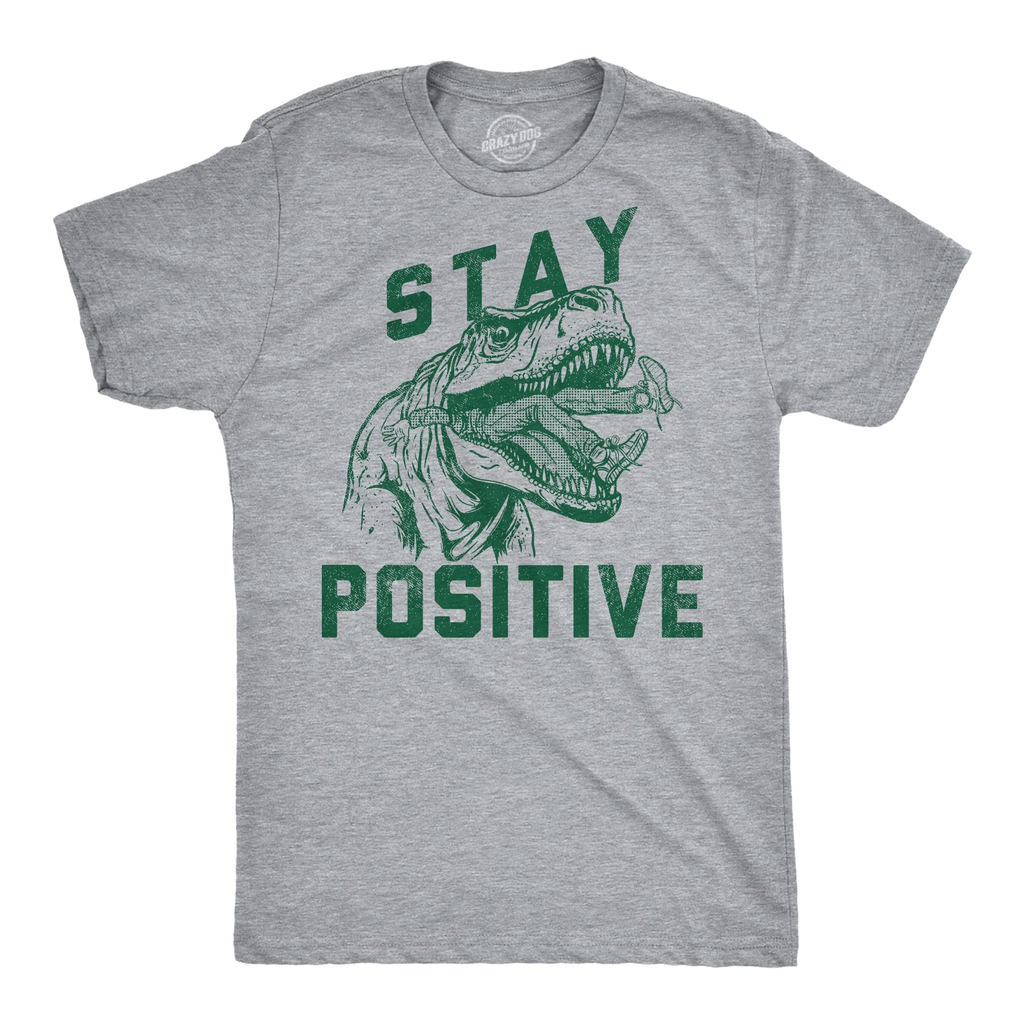 Stay Positive T Rex Attack Men's T Shirt