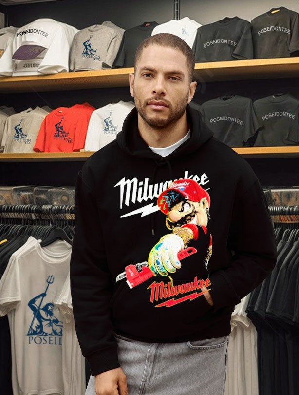 Super Mario And Milwaukee Logo T-shirt