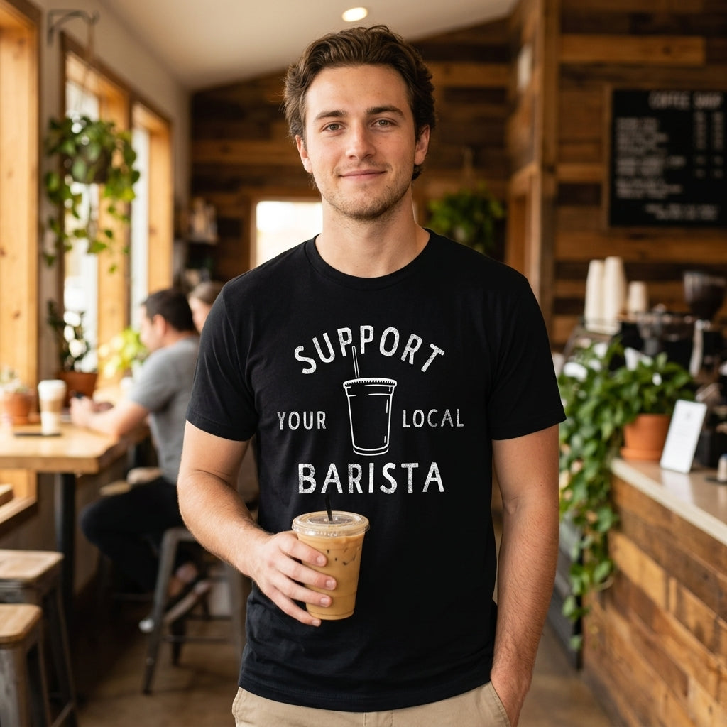 Support Your Local Barista Men's T Shirt