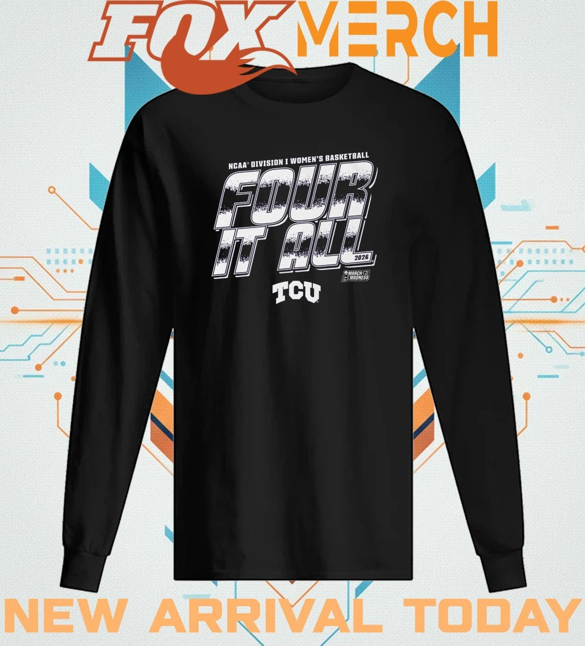 TCU Horned Frogs 2026 NCAA Division I Women’s Basketball Four It All t-shirt