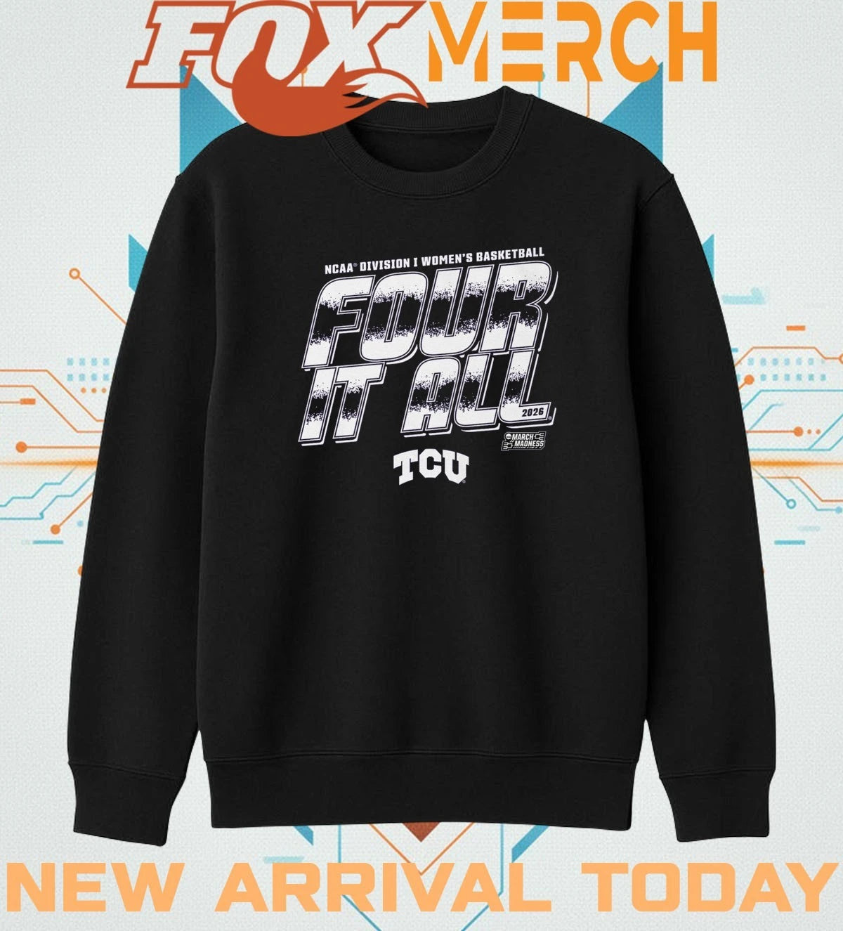 TCU Horned Frogs 2026 NCAA Division I Women’s Basketball Four It All t-shirt
