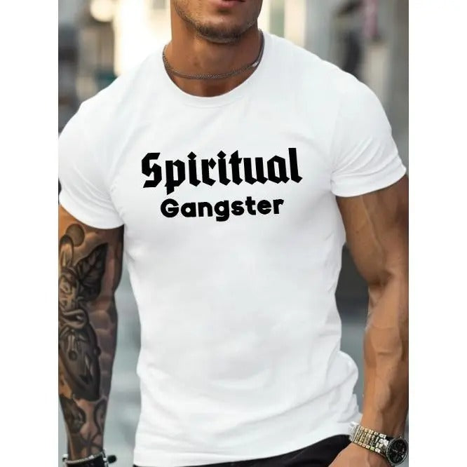 text art Spiritual Gangster men's T-shirt comfort fit Made in USA Hoodie, Sweatshirt | TeeBloomCo.com