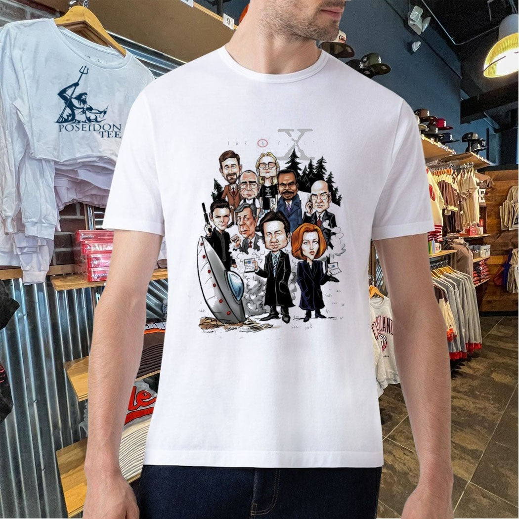 The X-files Characters Caricature T-shirt