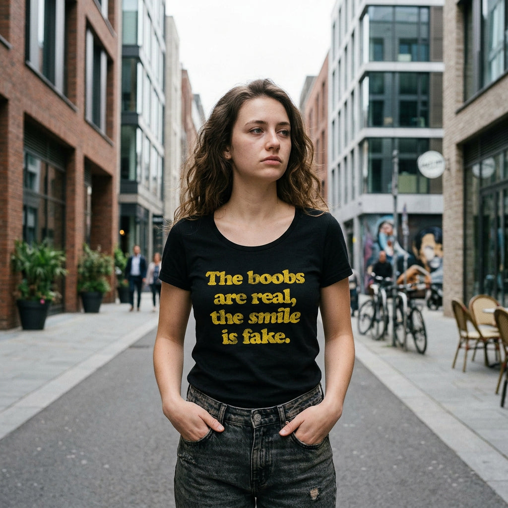 The Boobs Are Real The Smile Is Fake Women's T Shirt