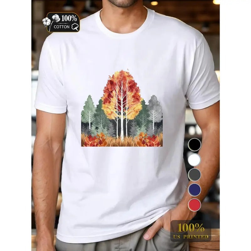 tree with autumn leaves Pure Cotton Men's Tshirt Comfort Fit Made in USA Hoodie, Sweatshirt | TeeBloomCo.com