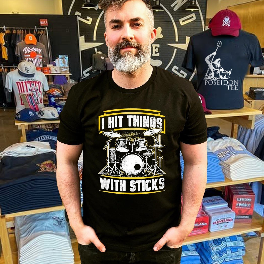 Twisted Thread I Hit Things With Sticks Music T-shirt