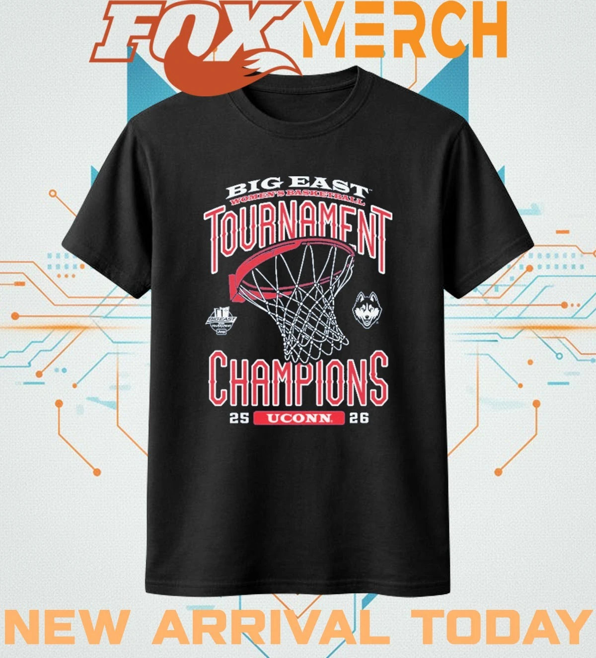 UConn Huskies Women’s Basketball 2026 Big East Tournament Champions t-shirt