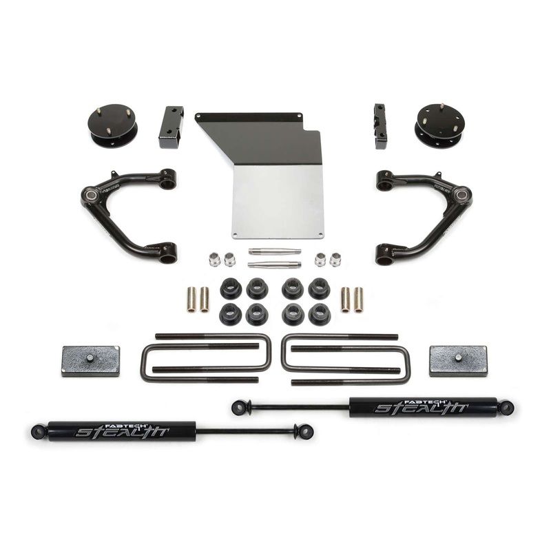 Fabtech 3″ Uniball UCA Lift Kit w/Rear Stealth Shocks for 2007-2014 GMC Sierra 1500 4WD RWD w/3″ lift
