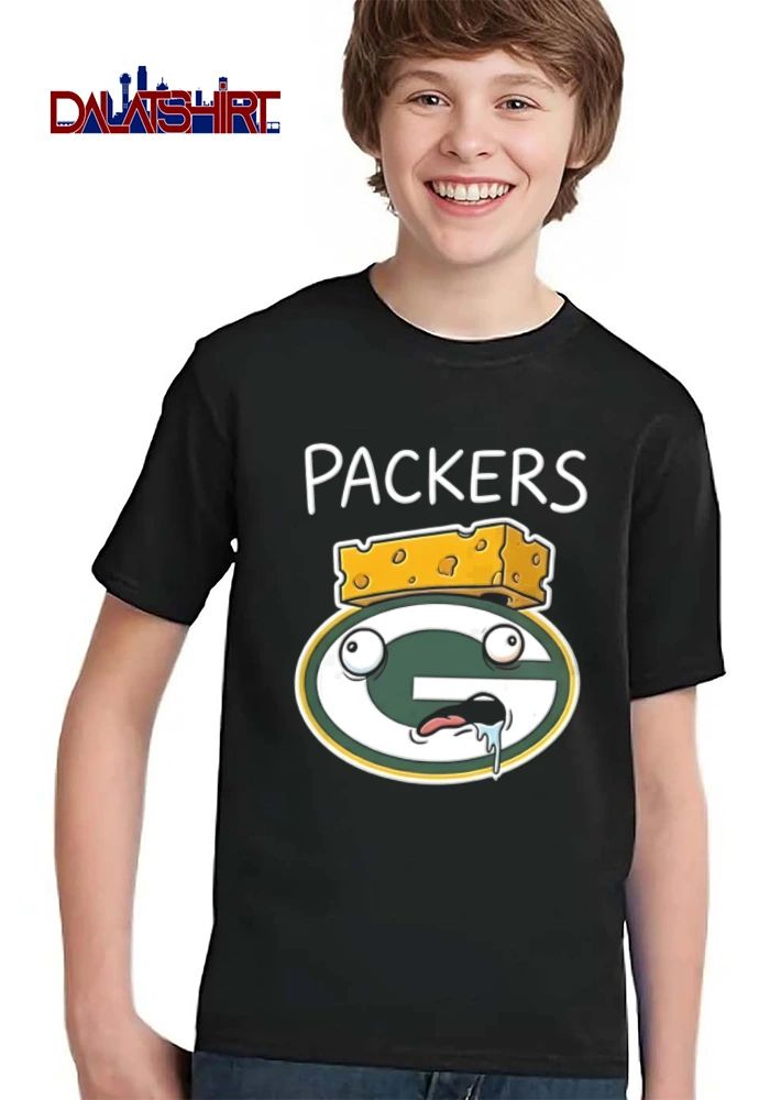 Green Bay Packers logo cheese head drooling cartoon meme shirt