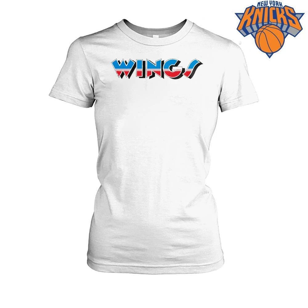 Wings Retro Blue and Red Striped Pop Art Font shirt