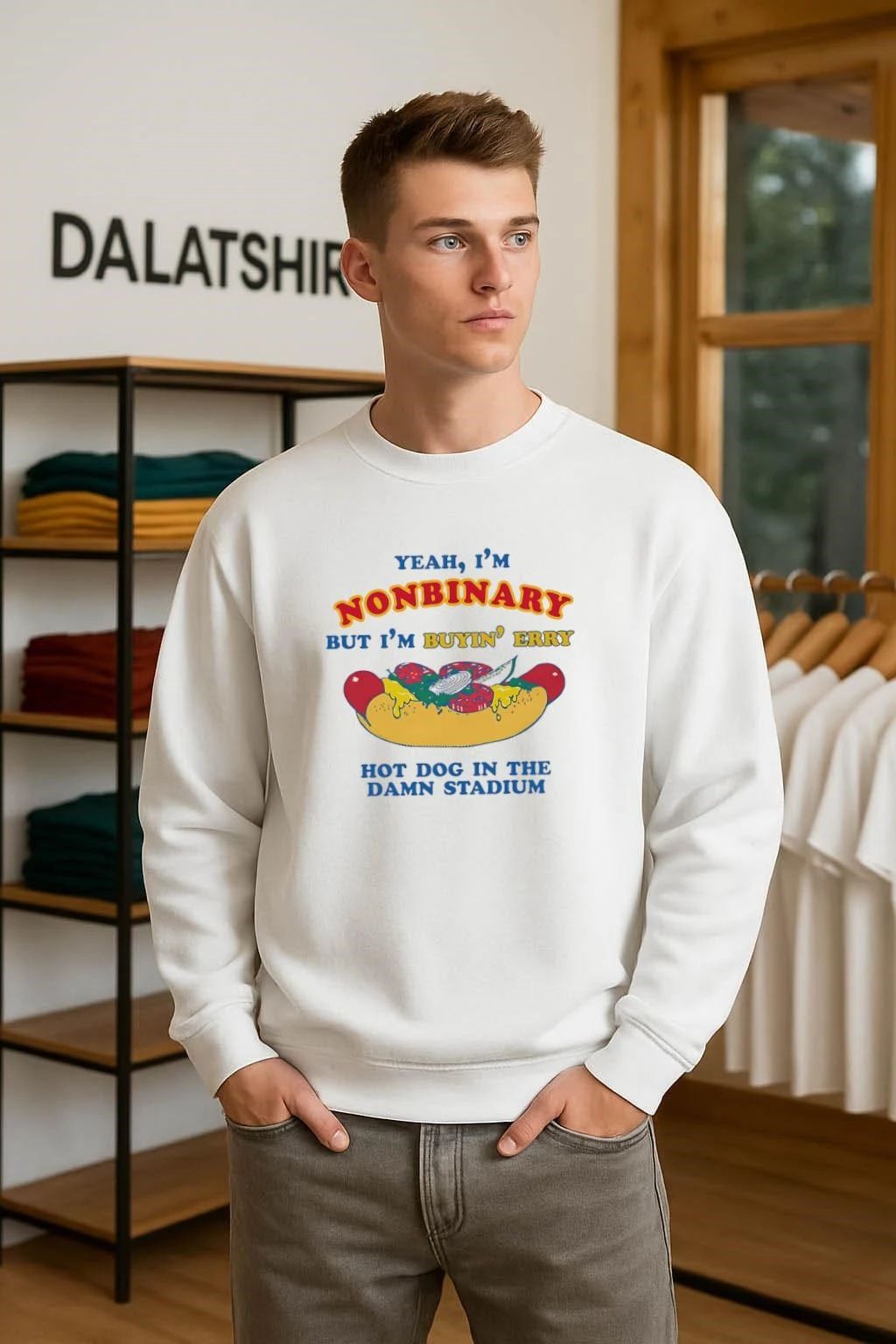 Yeah I’m Nonbinary But I’m Buyin’ Erry Hot Dog In The Stadium shirt
