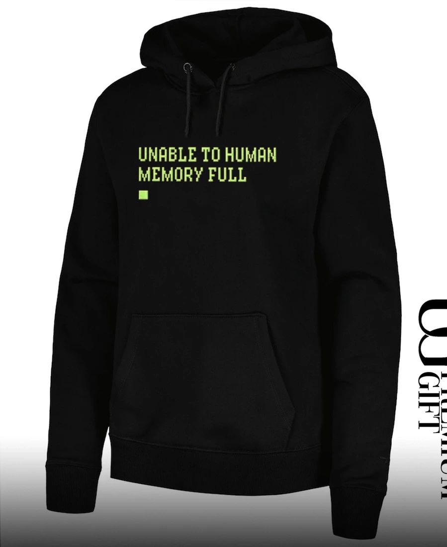 Unable to Human Memory Full glitch pixel shirt