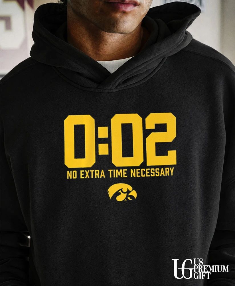 0.02 No Extra Time Necessary Iowa Hawkeyes football logo shirt