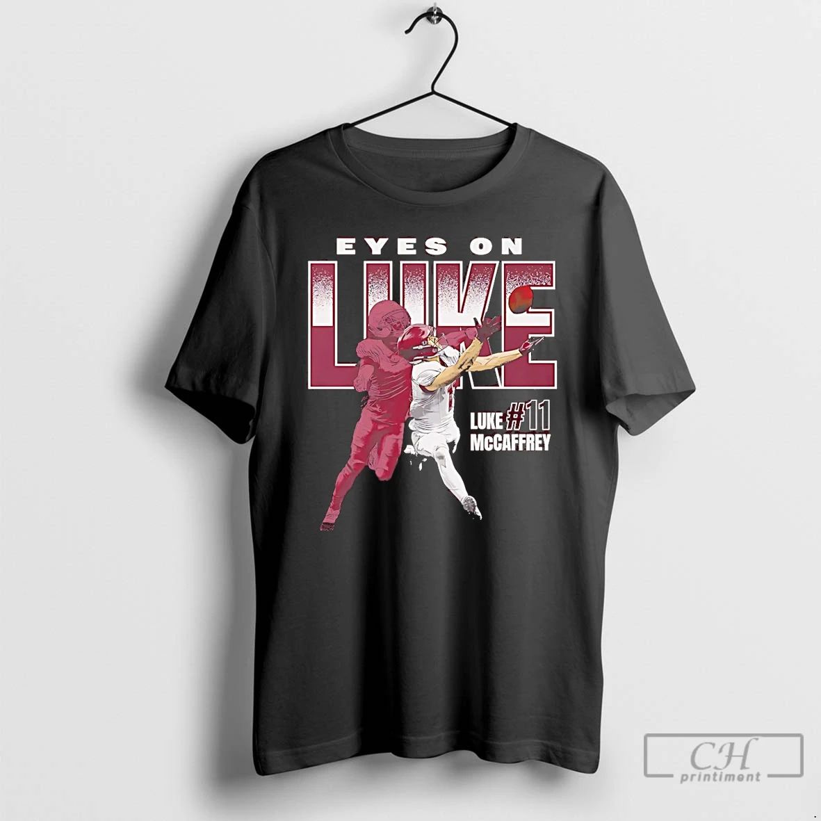 Classic Luke Mccaffrey Washington Commanders Eyes On Luke Graphic T Shirts Hoodie Longsleeve