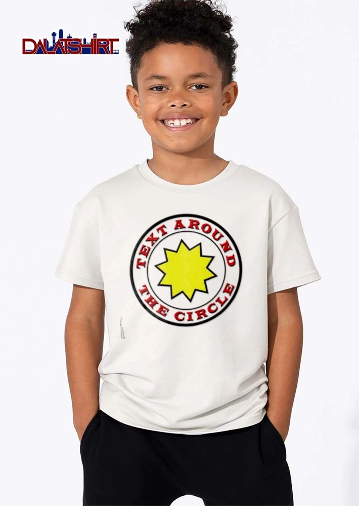 Text Around THE Circle yellow star inside shirt