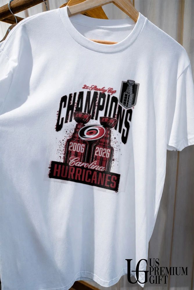 Carolina Hurricanes 2X Stanley Cup Champions Earned and Raised NHL trophy shirt