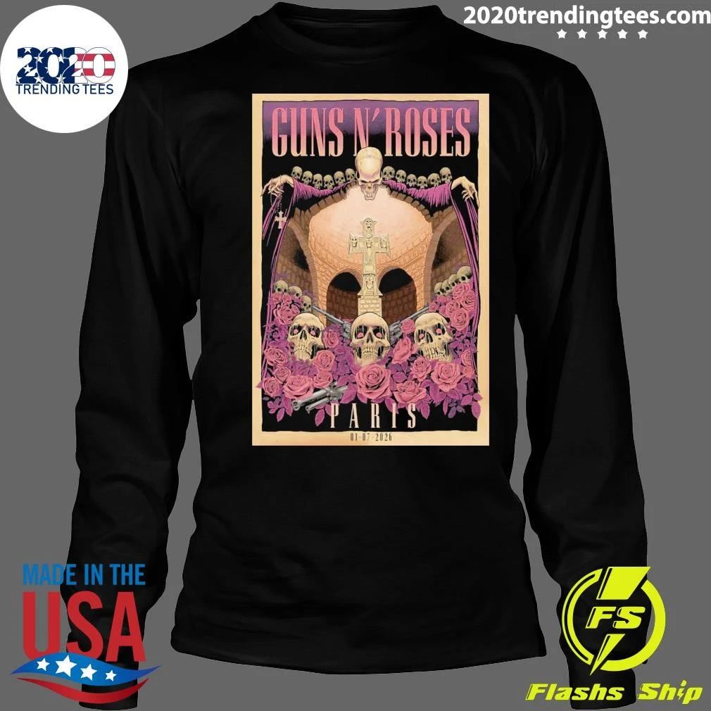 Guns N’ Roses In Paris France On July 1 2026 Tour Shirt