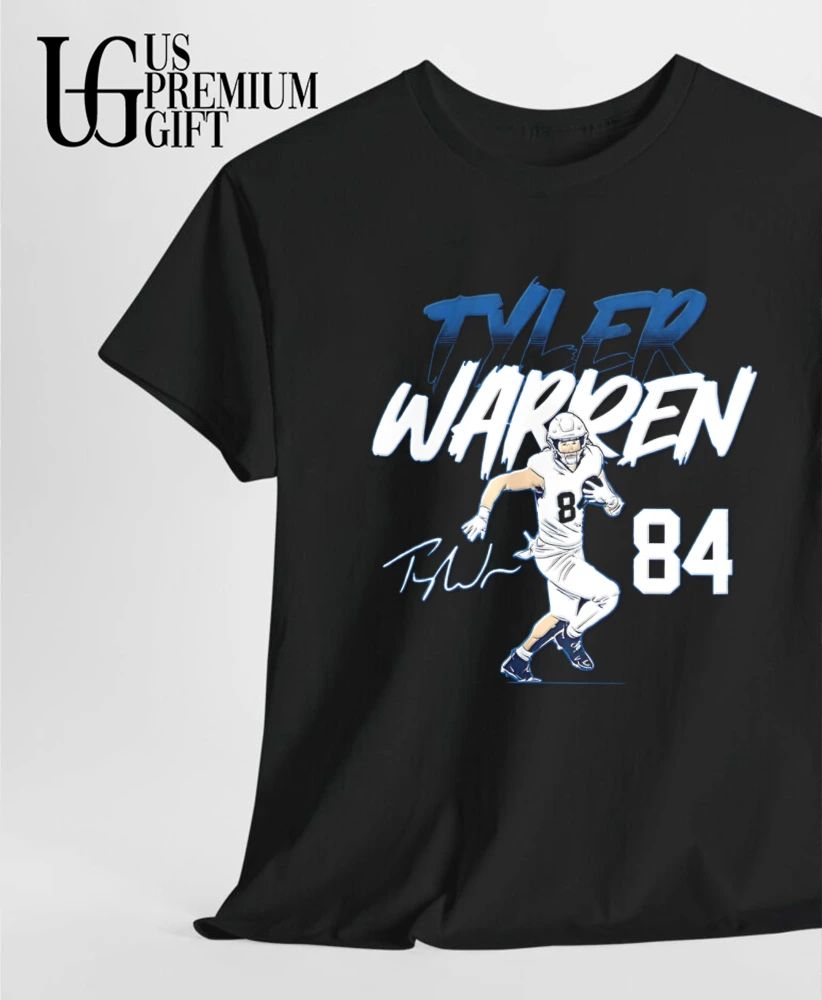 Tyler Warren Penn State football player running illustration shirt