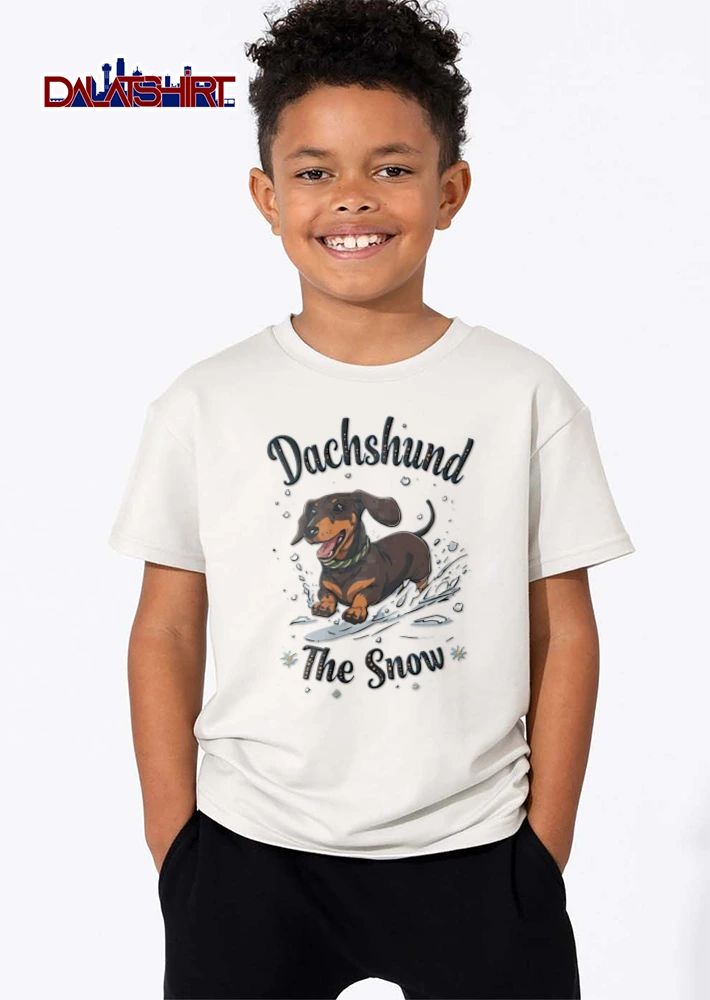 Dachshund The Snow brown dachshund playing in snow shirt