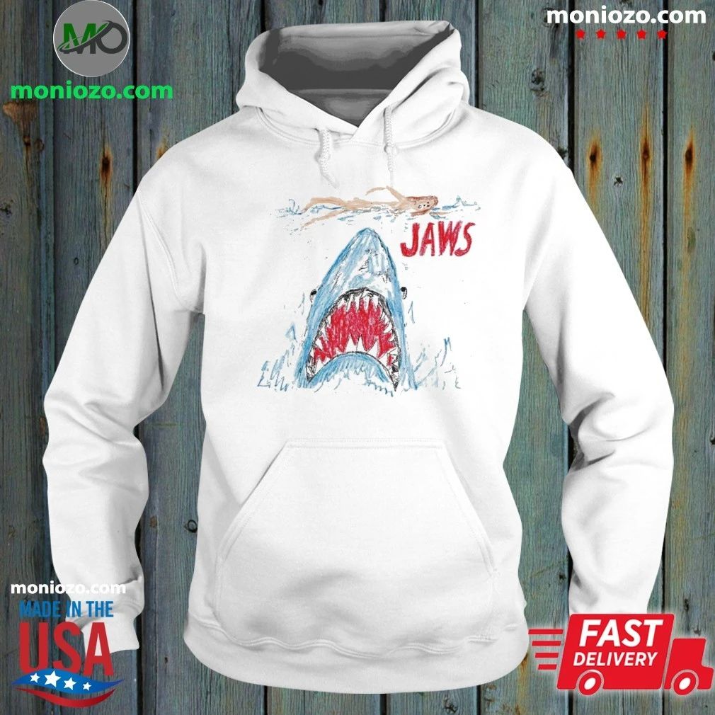 Original Shirt featuring a crayon drawing inspired by the movie Jaws