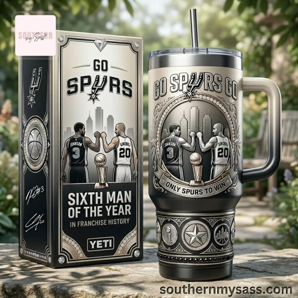Premium San Antonio Spurs Sixth Man Commemorative 40oz Insulated Tumbler With Handle