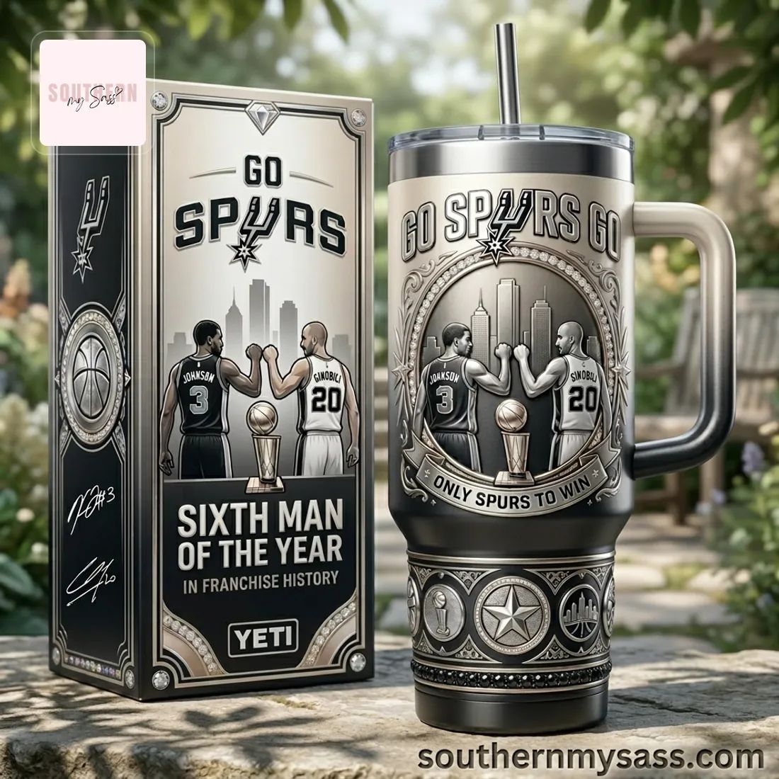 Premium San Antonio Spurs Sixth Man Commemorative 40oz Insulated Tumbler With Handle