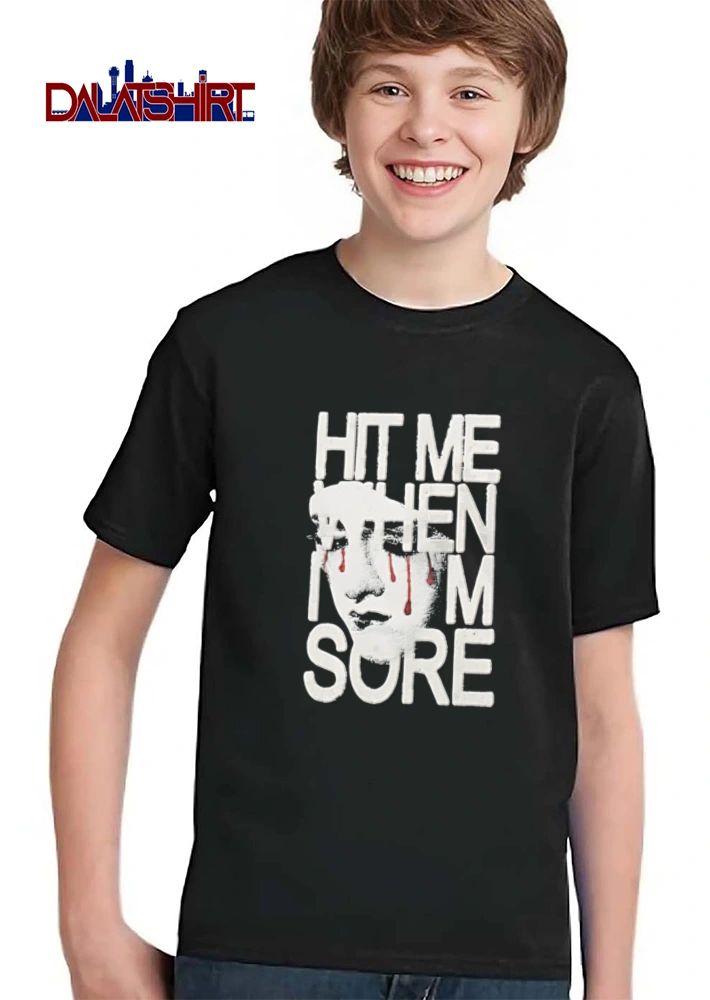 Hit Me When I Am Sore Sore statue face crying red tears shirt
