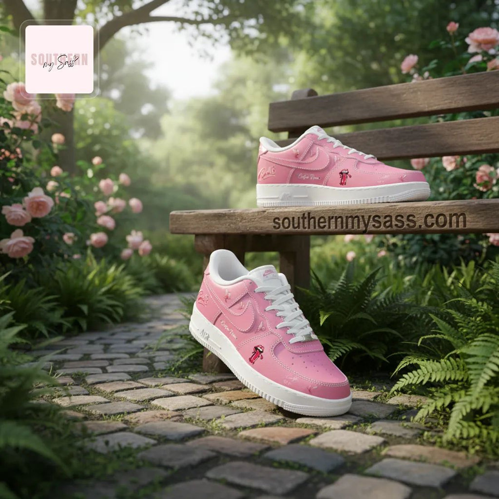 Cardi B Pink Custom Name Air Force 1 Sneakers