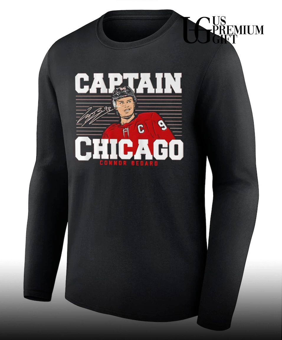 Captain Chicago Connor Bedard Chicago Blackhawks hockey signature shirt