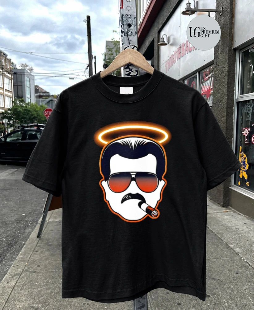 Rip Mike Ditka Chicago Bear face sunglasses mustache cigar halo shirt