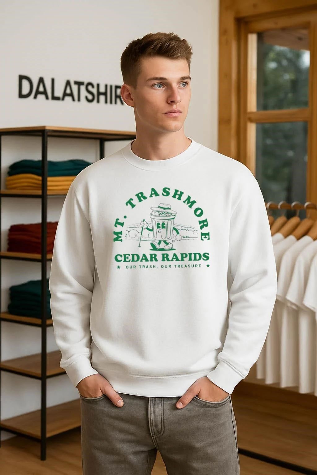 Mt. Trashmore Cedar Rapids Our Trash Our Treasure cartoon shirt