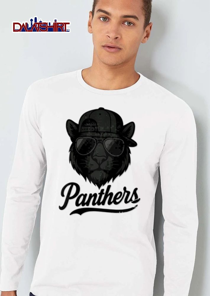 Panthers panther wearing sunglasses baseball cap shirt