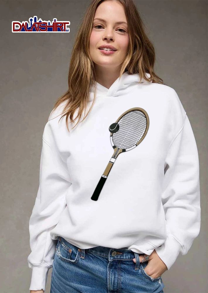 Lacoste tennis racket and ball illustration shirt