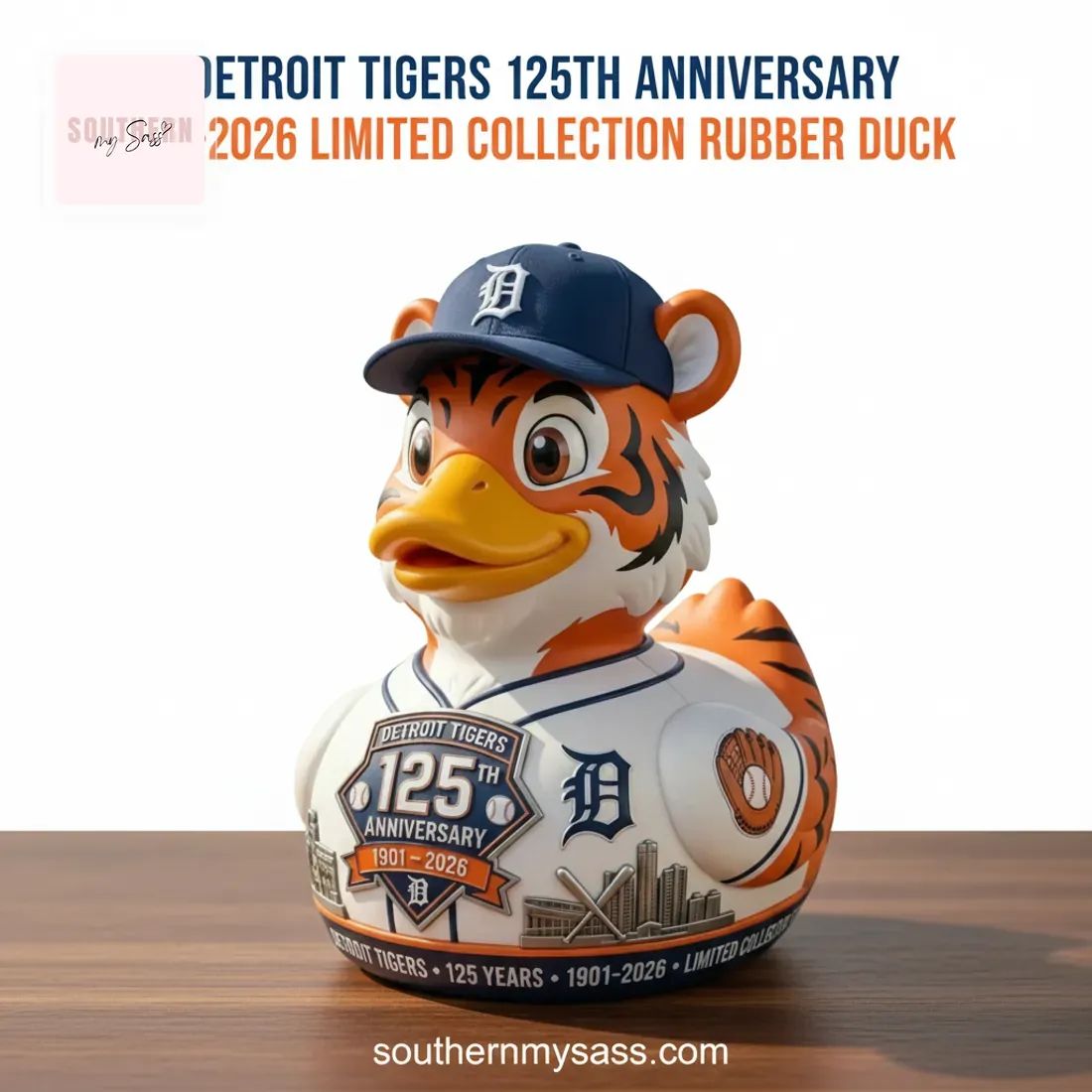 Detroit Tigers 125th Anniversary 1901-2026 Limited Collection Rubber Duck