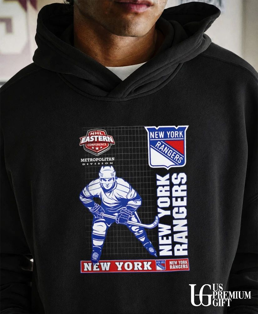 New York Rangers NHL hockey player skating holding stick shirt