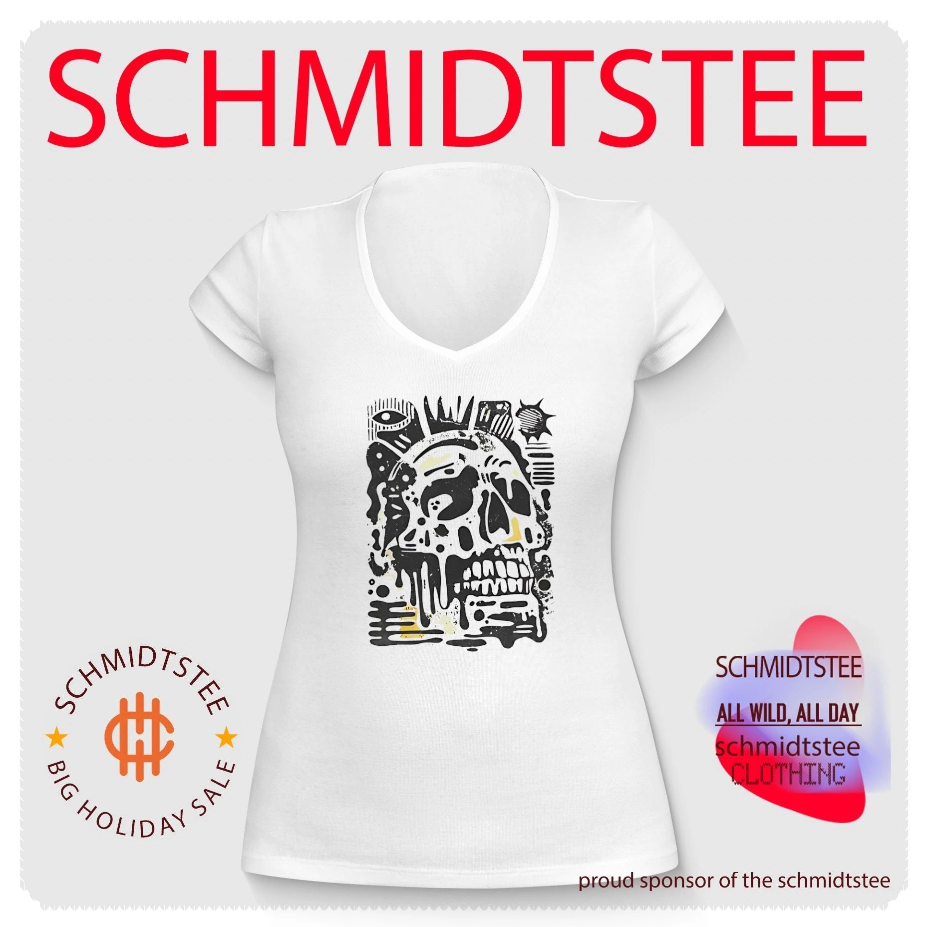 Dripping skull illustration shirt
