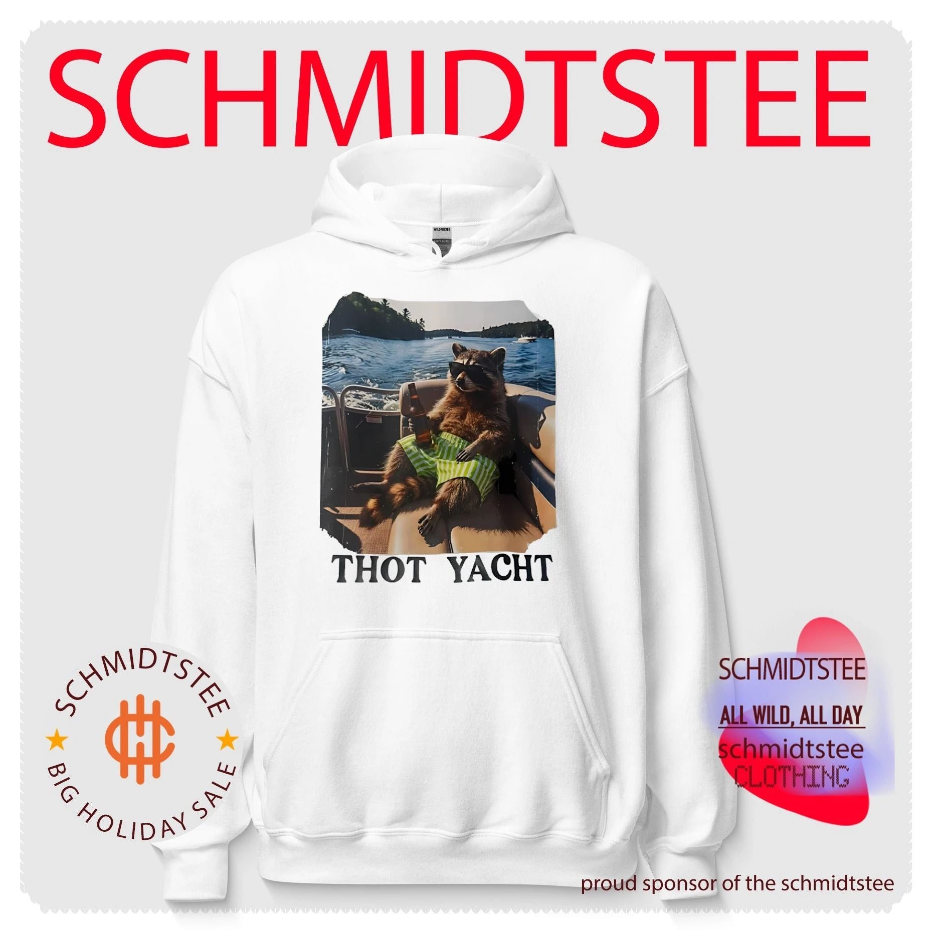 Raccoon relaxing on boat Thot Yacht shirt