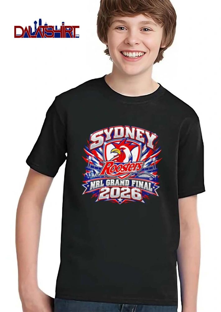 Sydney Roosters rooster mascot shield Sydney opera house 2026 shirt