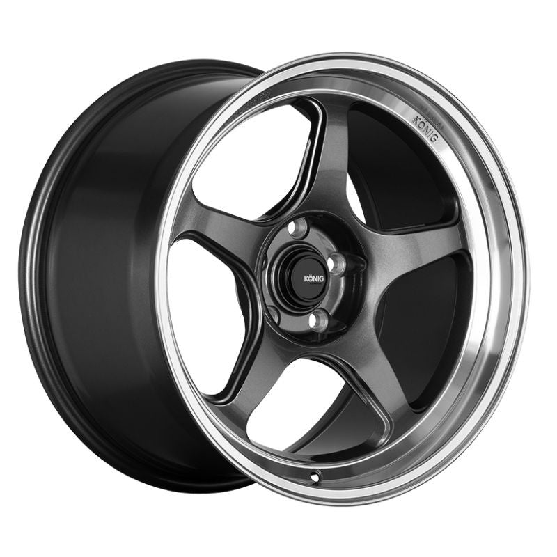 Konig Hyperspec 18×8 5X114.3 ET35 Anthracite Metallic Wheel w/ Mirror Machined Lip