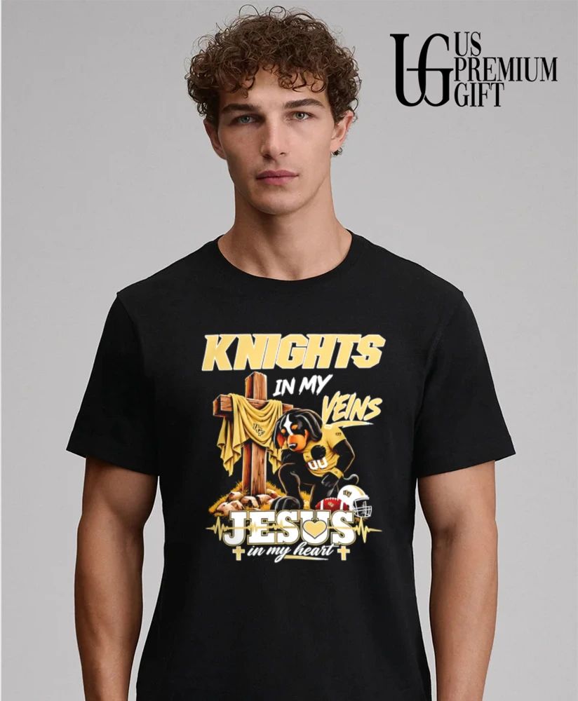 UCF Knights Dog In My Veins Jesus In My Heart Faith Football mascot shirt