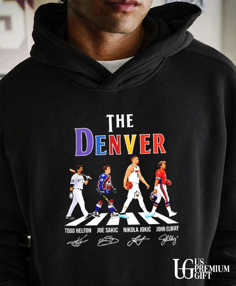 Denver City Sports Legends Todd Helton Joe Sakic Nikola Jokic and John Elway abbey road 2026 shirt