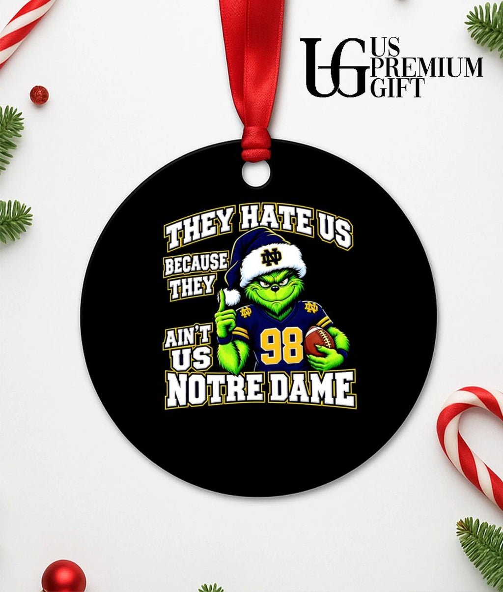 Grinch Notre Dame Christmas They Hate Us Because They Aint Us Christmas shirt