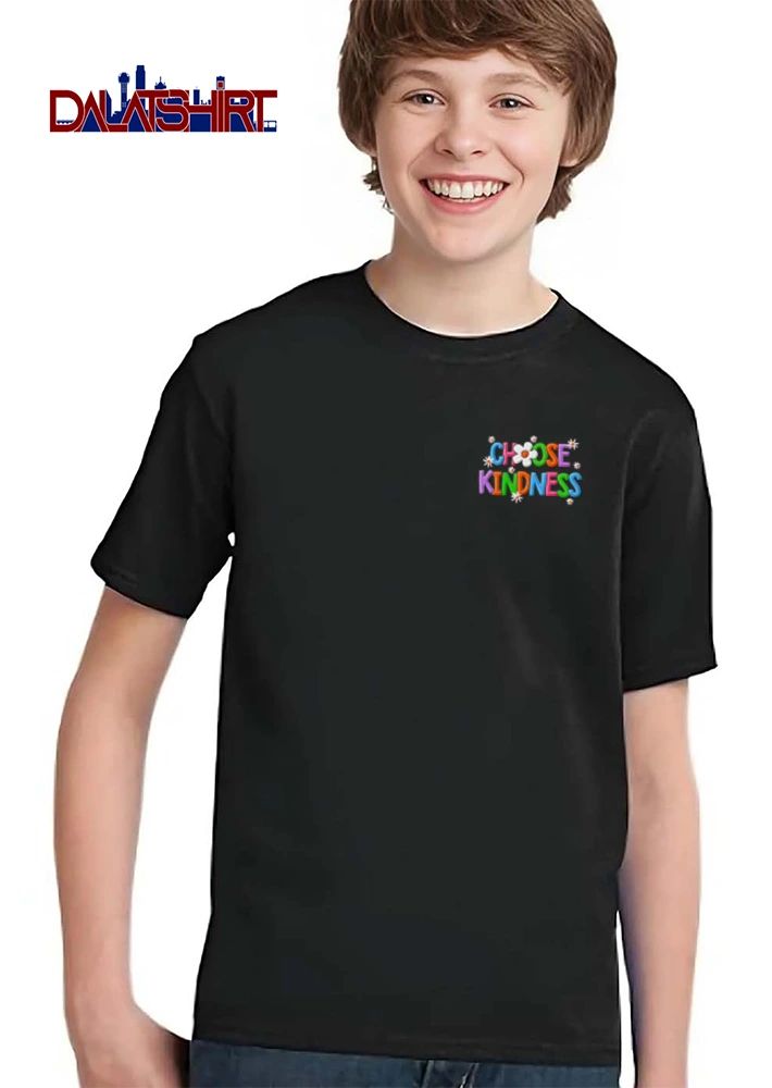 Choose Kindness colorful flowers text purple polo shirt