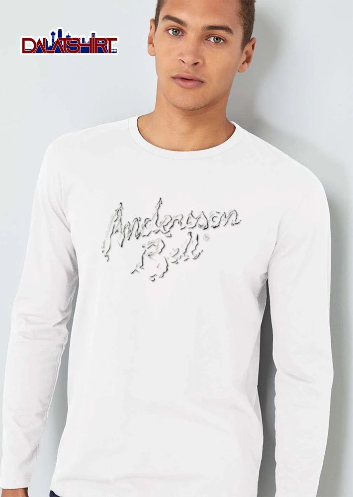 Andersson Bell liquid melt effect typography logo shirt