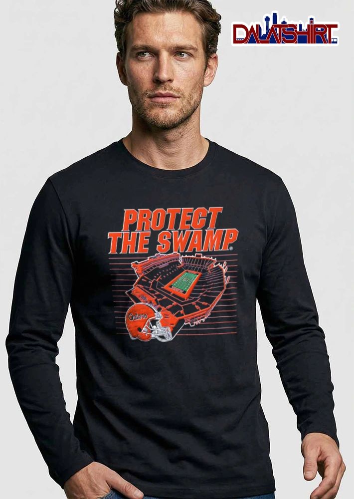Florida Gators Protect THE Swamp football stadium helmet orange blue shirt