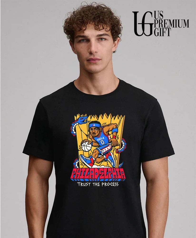 Philadelphia 76ers Trust The Process Snake Fence caricature shirt