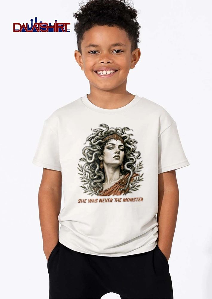 She Was Never The Monster Medusa snakes hair laurel leaves shirt