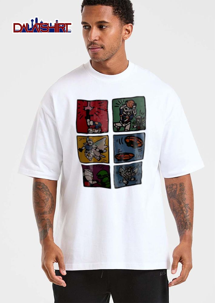 Keith Haring Style Pop Art Cartoon Japanese Mecha Robot Comic Panels shirt