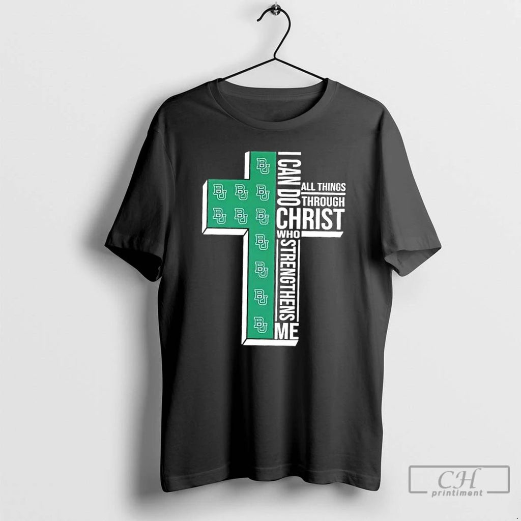 Classic I Can Do All Things Through Christ Who Strengthens Me Baylor Bears Football Cross